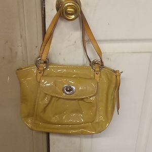 Coach vinyl yellow purse